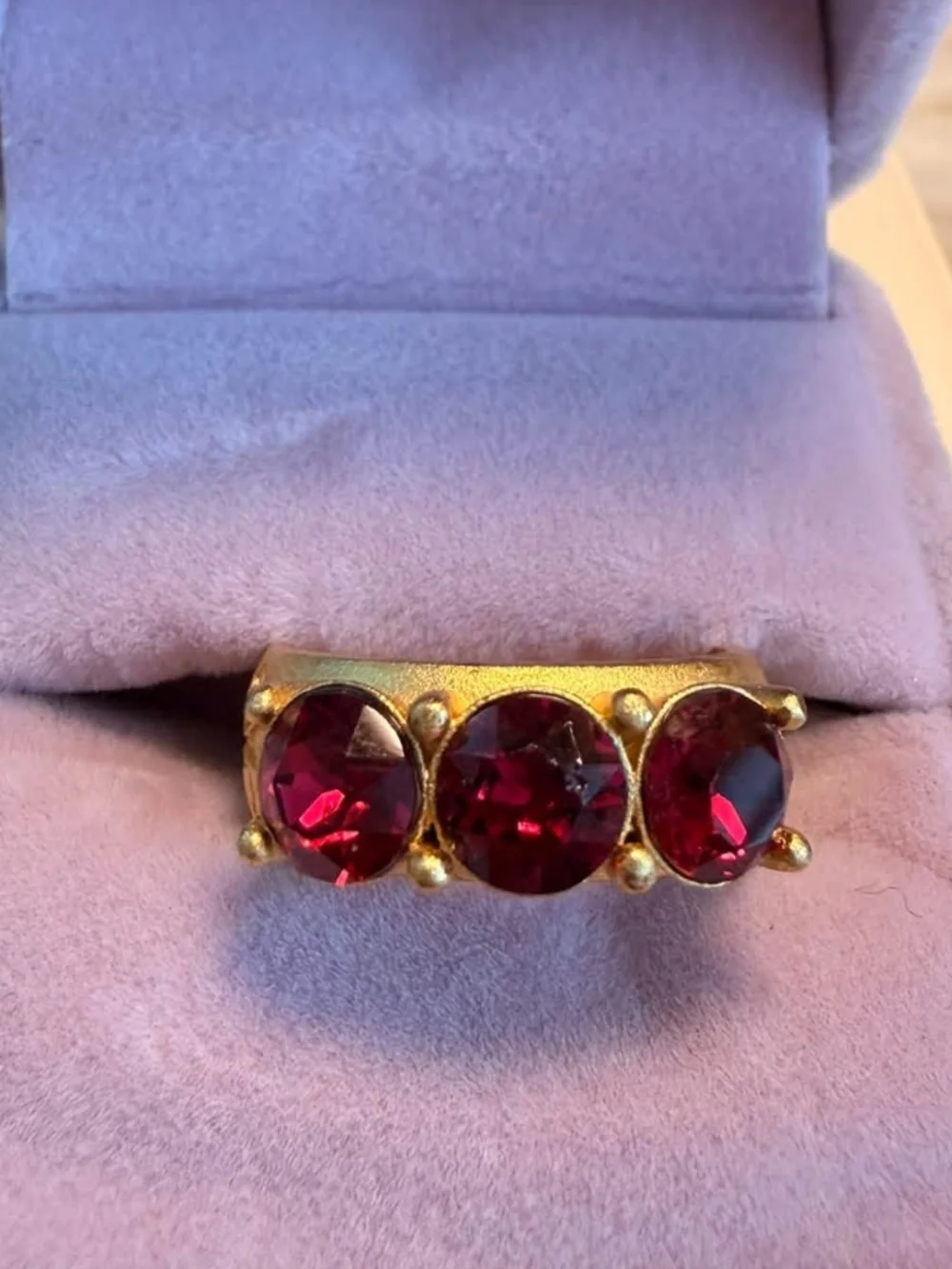 French Kande Triple Swarovski Crystal Ring